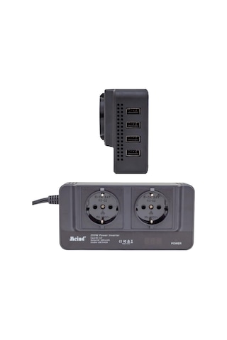 12 Volt 200 Watt, 4 Usb, 2 Priz, Dijital, Çakmaktan Power İnverter,
