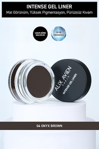 Alix Avien Yüksek Pigmentli Suya Dayanıklı Uzun Süre Kalıcı Mat Jel Eyeliner Intense Gel Liner 04 Onyx Brown