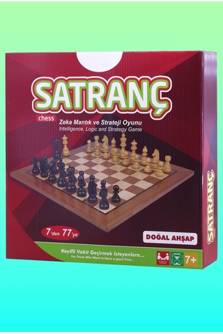 Satranç Takımı Seti Mdf Ahşap Tabla Plastik Taşlar Kutulu Başlangıç Seti Kutu Oyunu 29 Cm