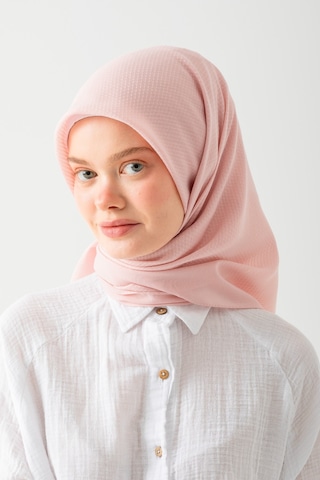 Nisanca Soft Pamuk Jakarlı Eşarp Doğal Dokulu, Hafif Ve Nefes Alan Kumaş- Bambu Kraş Eşarp Yumuşak Dokulu Düz Renk Eşarp, Tesettür Eşarp Pembe