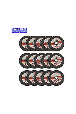 Suofeng 75mm 10mm İç Çaplı Minik Açı Taşlama Diski - Seramik, Ahşap, Metal Kesici, 15 Adet Dayanıklı Zımpara Levha