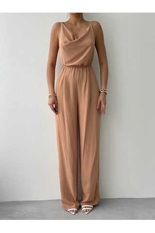 Ahes Shopping Darcy Sırt Dekolteli Tulum Bej