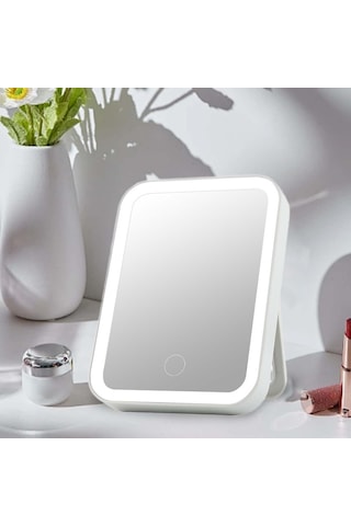 Homyl Yurtlar Yatak Odası Için Masaüstü Led Aynalar Usb Beyaz Beyaz