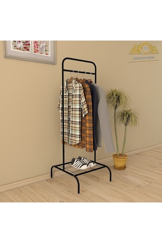 Tekli Siyah Butik Askı Konfeksiyonel Askı Siyah