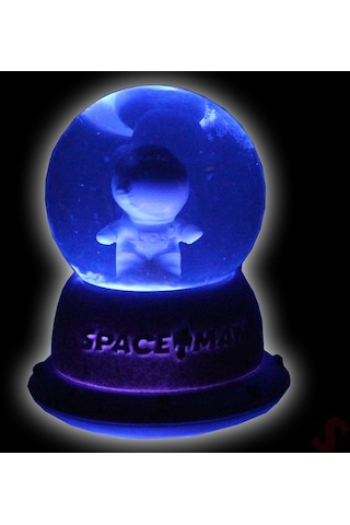 Uçuşan Yıldızlı,7,5cm X 4,5cm Led Işıklı Astronot Küre - Lila