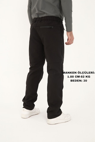 Camp Scoutland Camp595 Outdoor Tactical Softshell Su Ve Rüzgara Dayanıklı İçi Polarlı Kışlık Erkek Taktik Pantolon Siyah Siyah