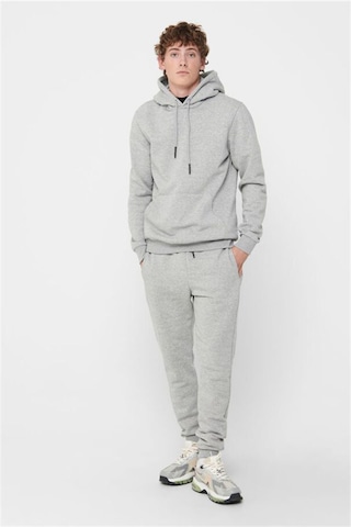 Only & Sons - Erkek Gri Hoodie Sweatshirt - 22018685 Açık Gri Melanj
