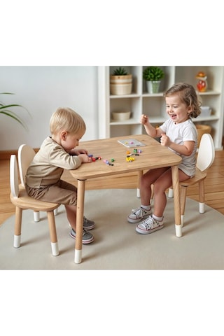 Bee Smart Safir Meşe 2 Sandalyeli Masa Seti - Standart Standart Standart