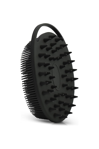 Ximistore9 Silikon Gövde Aşınmazlık Ve Saç Derisi Bakımı Fırçası - İki Yönlü Tasarım, Cinsiyet Ve Evcil Hayvan Uyumlu, Şampuan Uygulama Fonksiyonu Siyah