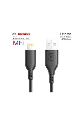 Kuulaa 1M Mfı Sertifikalı 2.4A Apple iPhone Uyumlu 11,11Pro Xs Xr-8 Usb Kablo (457755047)