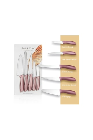 Schafer Quick Chef Bıçak Seti 5 Parça Rose Gold