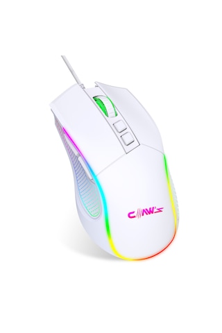 Crossfire V1 12800 Dpi Full Wide Rgb Özel Abs Doku & Kablolu Gaming Mouse - Beyaz Gm-crossfıre-v1-w