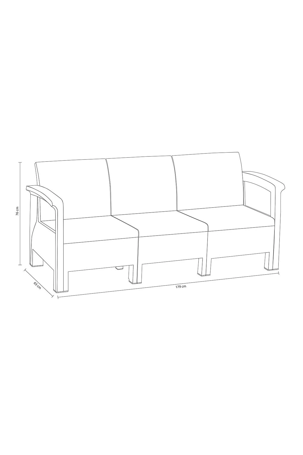 Holiday Amazon Üçlü Balkon Oturma Grubu Cappuccino