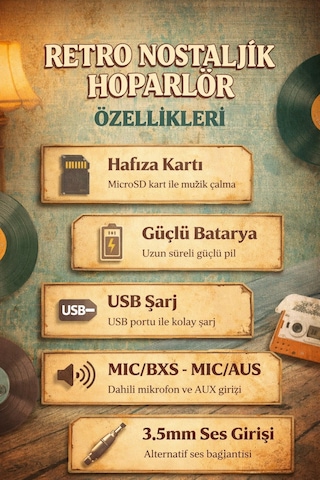 Jasper Jpr-4502 Krem Klasik Retro Müzik Kutusu Usb-sd Kart- Aux - Bluetooth Destekli