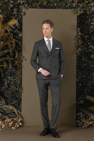Efor Tk 884 Slim Fit Füme Klasik Takım Elbise Füme