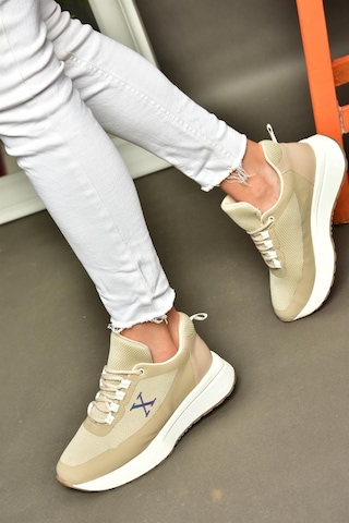 Fox Shoes P848531504 Bej Kumaş Kadın Spor Ayakkabı Bej