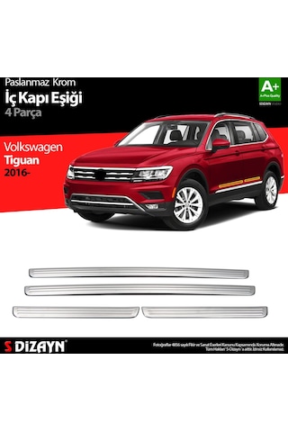 S-Dizayn Volkswagen Tiguan Krom İç Kapı Eşiği 4 Prç. 2016 Üzeri