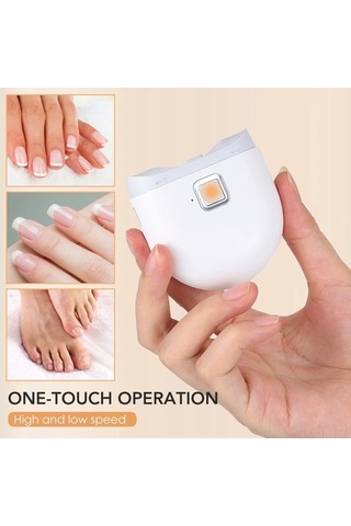 Pazly Otomatik Şarjlı Tırnak Makinesi - 2 Hızlı, Aydınlatmalı, Bebek & Yetişkin İçin Güvenli Beyaz