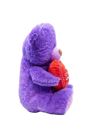 Pufu Toys Pelüş Kalpli Ayıcık 45 Mor 04031