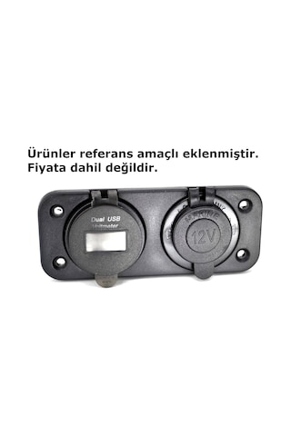 Motoraid 2 Yuvarlak Delikli Pano Montaj Port Plastik Yuva Çakmak Usb Panel