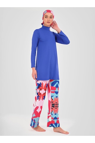 Alfasa Manolo Desenli Tesettür Mayo - Yeşil - Saks