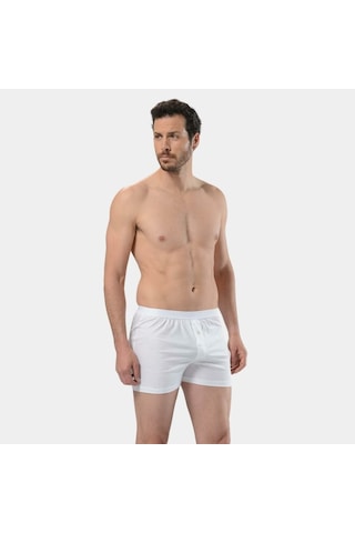 Cacharel - Kemerli Düğmeli Boxer 1106 Beyaz
