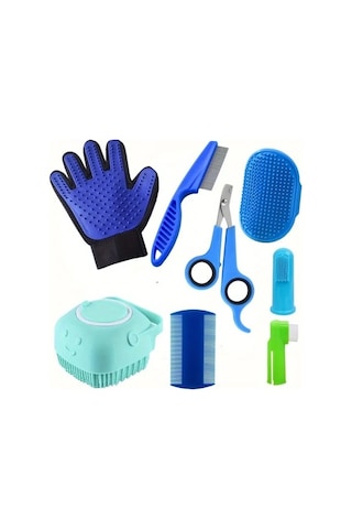 Oein 8 Adet Evcil Hayvan Bakım Seti - Köpek Pire Tarağı, Şampuan Fırçası, Çivi Kupürü Ve Diş Fırçası İçin Tam Kullanım