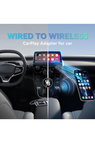 Yifomall Mınıx Cp86 Kablolu Carplay'den Kablosuz Dönüştürücü, İphone Araç Bağlantısı, Müzik/navigasyon/arama/dil Komutları, Usb-a To Type-c Ve 90 Derece Usb-a Adaptörü, Siyah