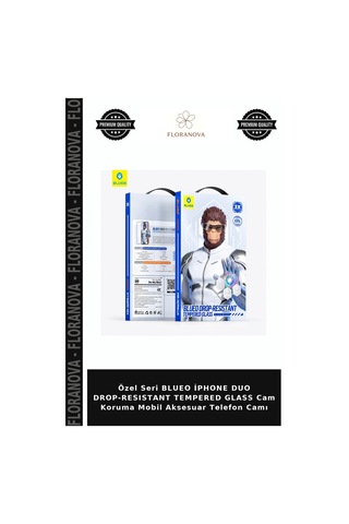 Özel Seri Blueo Apple iPhone Uyumlu Duo Drop-resıstant Tempered Glass Cam Koruma Mobil Aksesuar Telefon Camı