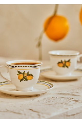 Bella Maison Lemoncello Porselen 2'li Kahve Fincanı Seti 90 Cc Kahverengi