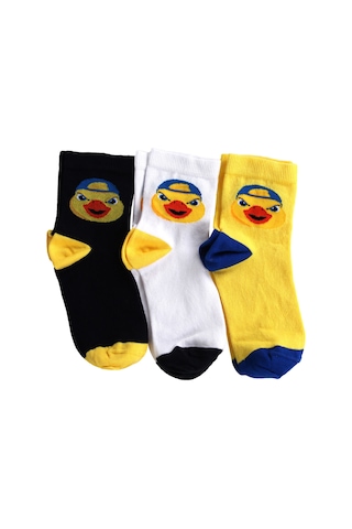 Fenerbahçe Çocuk Yellow Maskot 3lü Çorap Lacıvert-sarı-beyaz