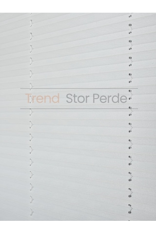 Beyaz Plise Katlanır Cam Balkon Perdesi - Ofis Perdesi - Salon Perdesi - 001 Beyaz