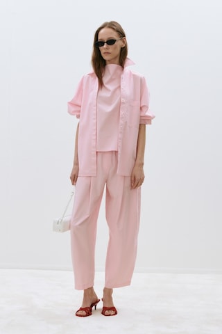 Suud Collection Pembe Marty Halter Yaka Poplin Bluz