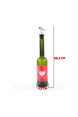 Sevgililer Günü Konseptli Sosluk Siyah 500 Ml Akıtıcılı Love You Koyu Yeşil