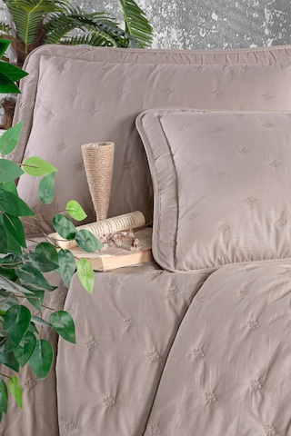 Clasy Aspendos Bej Çift Kişilik Microfiber Yatak Örtüsü Bej