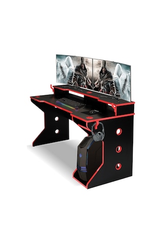 Nesseshop Atlantix E-Spor Oyuncu Masası Dekoratif Ve Kullanışlı Siyah