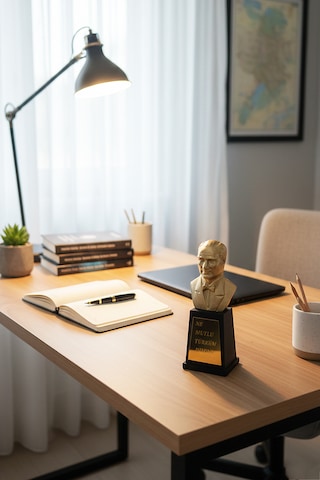 Atatürk Büstü Mini 13cm Polyester Hediye Dekoratif Büst Heykel 001