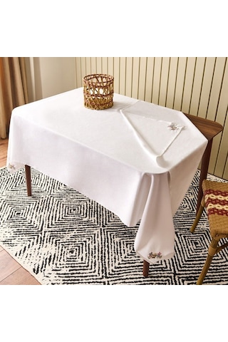 Evidea Soft Fancy Granny Masa Örtüsü - Beyaz - 140x200 Cm Beyaz