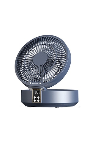 Uzaktan Kumandalı Kablosuz Sirkülasyonlu Hava Soğutma Fanı Led Işıklı Katlanabilir Elektrikli Duvara Monte Fan Masaüstü Fan Mavi Z5mj79 Renkli