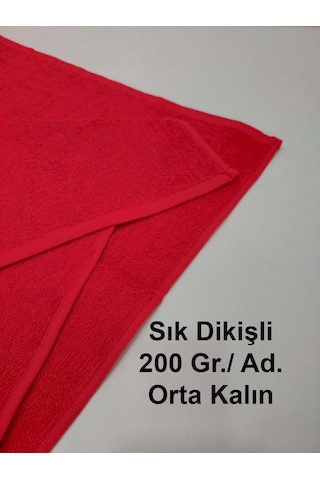Berber Havlusu Sporcu Havlusu Yüz Havlusu Kırmızı 50x90 Cm 3 Lü