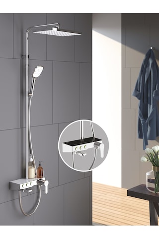 Niagara Beyaz Camlı Üç Yönlü Duş Kolonu Ng3501C Diğer