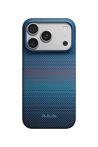 Apple iPhone Uyumlu 18 Pro Kılıf M-safeli Aramid Karbon Fiber Pitaka Moonrise 2.0 Nights Serisi Kapak Lacivert