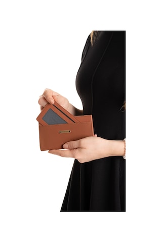 Adelina Bags Kadın Kartlık Detaylı İki Parça İçe Geçmeli Kartlıklı Taba Cüzdan