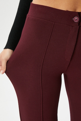 Ritnice Kadın Straight Likralı Bordo Pantolon Bordo
