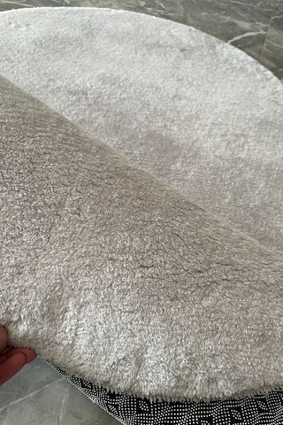 Tropikal Home Post Peluş Yumuşak Oval Halı Tüylü Halı Kaymaz Taban Konforlu Dekoratif Yıkanabilir Gri