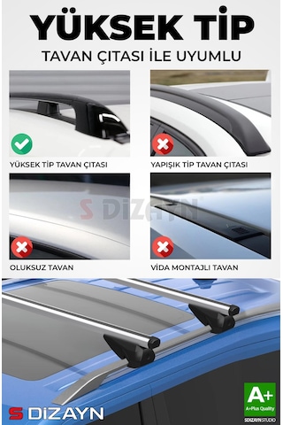 S-dizayn Nissan Qashqai S-bar Atlas V1 Ara Atkı Tavan Taşıyıcı Barı Gri 140 Cm 2014-2021 A+ Kalite