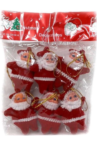 Yılbaşı Ağaç Süsleme Seti 4.5 Cm Noel Baba 6 Lı