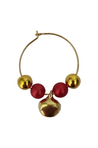 12 Adet Dekoratif Gold Mini Çanlı Yılbaşı Kadeh Süsü 3 Cm - Yılbaşı Kadeh Bileziği