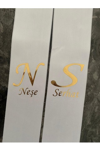 Gelin Damat Isimli Tören Takı Kurdelesi 2 Adet B-48