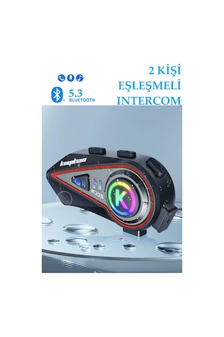 2 Kişi Eşleşmeli Intercom 1000 Metre Kask Kulaklığı Su Geçirmez Bluetooth 5.3 Motosiklet Kulaklık K23s